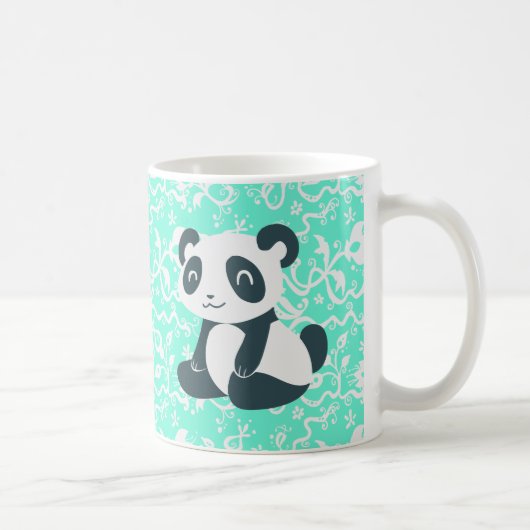 Niedlicher glücklicher Cartoon-Panda Kaffeetasse (Rechts)