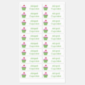 Niedlicher glücklicher Cupcake Cartoon personalisi Etiketten (Blatt)