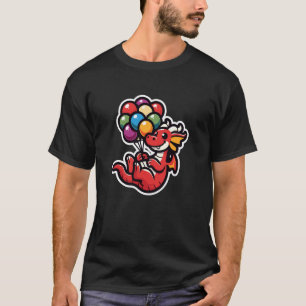 Niedlicher glücklicher Drache, der mit einem Ballo T-Shirt