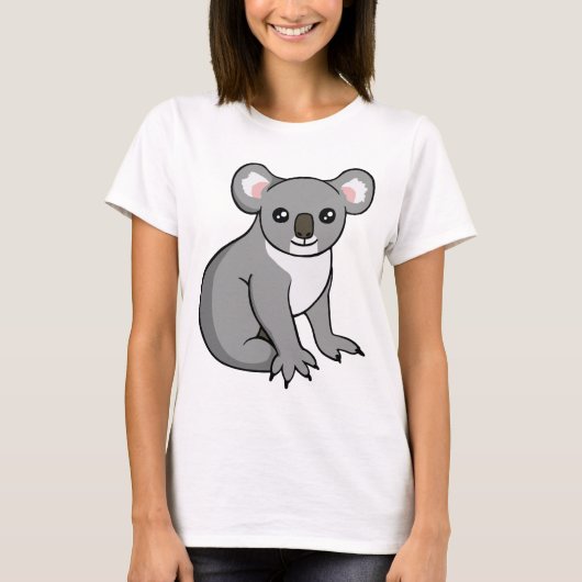 Niedlicher glücklicher grauer Koala, der T - Shirt (Vorderseite)