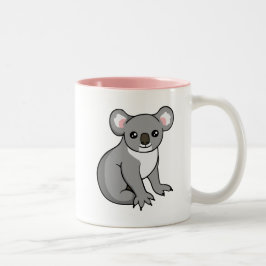 Niedlicher glücklicher grauer Koala, der Zwei-Ton Zweifarbige Tasse