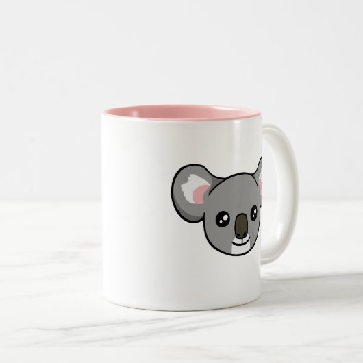 Niedlicher glücklicher grauer Koala, der Zweifarbige Tasse (VorderseiteRechts)