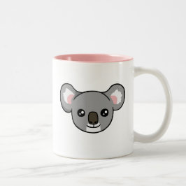 Niedlicher glücklicher grauer Koala, der Zweifarbige Tasse