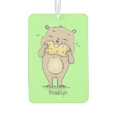 Niedlicher, glücklicher Hamster mit Erdnuss-Cartoo Autolufterfrischer (Rückseite)