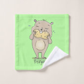 Niedlicher, glücklicher Hamster mit Erdnuss-Cartoo Badhandtuch Set (Waschlappen)