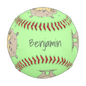 Niedlicher, glücklicher Hamster mit Erdnuss-Cartoo Baseball (Vorderseite)