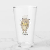 Niedlicher, glücklicher Hamster mit Erdnuss-Cartoo Glas (Rückseite)
