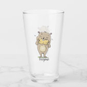 Niedlicher, glücklicher Hamster mit Erdnuss-Cartoo Glas (Vorderseite)