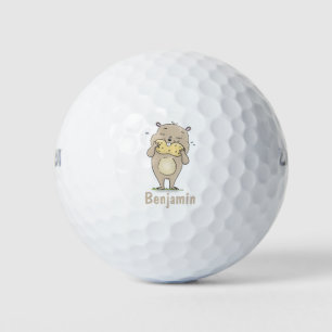 Niedlicher, glücklicher Hamster mit Erdnuss-Cartoo Golfball