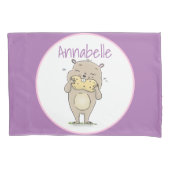 Niedlicher, glücklicher Hamster mit Erdnuss-Cartoo Kissenbezug (Vorderseite)