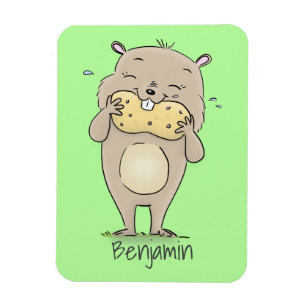 Niedlicher, glücklicher Hamster mit Erdnuss-Cartoo Magnet