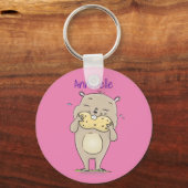 Niedlicher, glücklicher Hamster mit Erdnuss-Cartoo Schlüsselanhänger (Vorderseite)