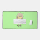 Niedlicher, glücklicher Hamster mit Erdnuss-Cartoo Schreibtischunterlage (Tastatur & Maus)