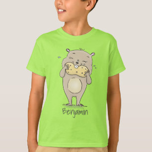Niedlicher, glücklicher Hamster mit Erdnuss-Cartoo T-Shirt