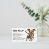 Niedlicher glücklicher Hund läuft Visitenkarte (Stehend Vorderseite)