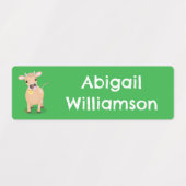 Niedlicher glücklicher Jersey-Kuh-Cartoon personal Etiketten (Design 1)