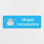 Niedlicher glücklicher Kawaii-Delphin-Cartoon pers Etiketten (Design 1)