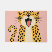 Niedlicher glücklicher lächelnder wilder Leopard C Fußmatte (Vorderseite)