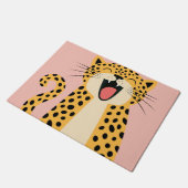 Niedlicher glücklicher lächelnder wilder Leopard C Fußmatte (Schrägansicht)