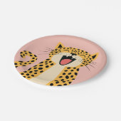 Niedlicher glücklicher lächelnder wilder Leopard C Pappteller (Schrägansicht)