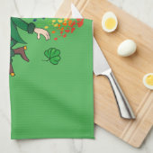 Niedlicher glücklicher Lächelnelke, ein Regenbogen Geschirrtuch (Viertel Falte)