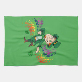 Niedlicher glücklicher Lächelnelke, ein Regenbogen Geschirrtuch