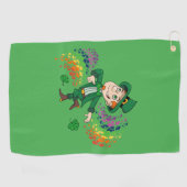 Niedlicher glücklicher Lächelnelke, ein Regenbogen Golfhandtuch (Horizontal)