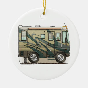 Niedlicher glücklicher Lagerbewohner großer RV-Z Keramikornament