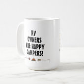 Niedlicher glücklicher Lagerbewohner großer RV-Zug Kaffeetasse (Vorderseite Links)