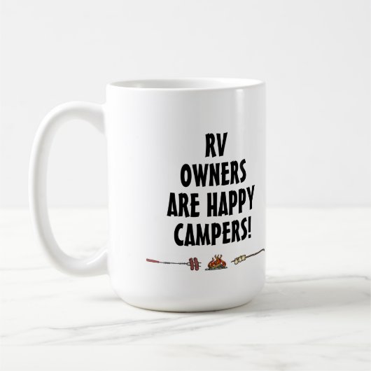 Niedlicher glücklicher Lagerbewohner großer RV-Zug Kaffeetasse (Links)