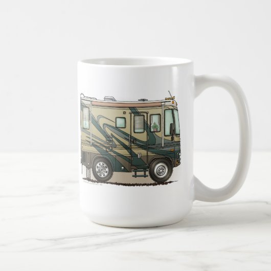 Niedlicher glücklicher Lagerbewohner großer RV-Zug Kaffeetasse (Rechts)