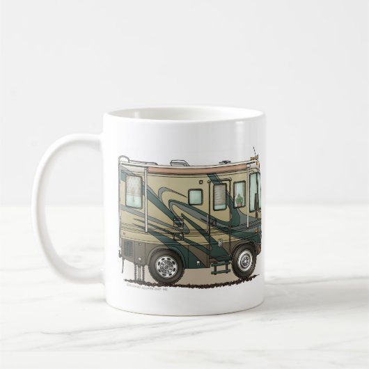 Niedlicher glücklicher Lagerbewohner großer RV-Zug Kaffeetasse (Links)
