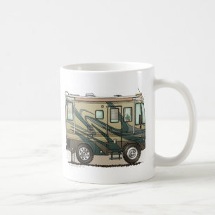 Niedlicher glücklicher Lagerbewohner großer RV-Zug Kaffeetasse