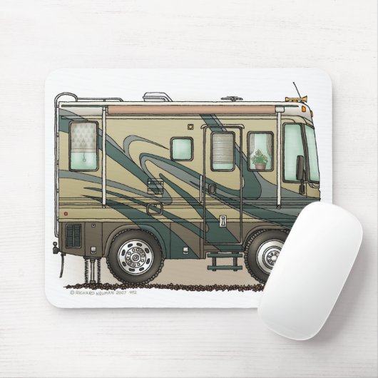 Niedlicher glücklicher Lagerbewohner großer RV-Zug Mousepad (Mit Mouse)