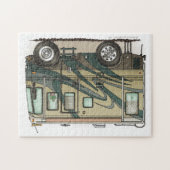 Niedlicher glücklicher Lagerbewohner großer RV-Zug Puzzle (Horizontal)