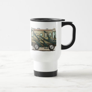 Niedlicher glücklicher Lagerbewohner großer RV-Zug Reisebecher