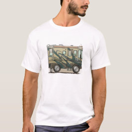 Niedlicher glücklicher Lagerbewohner großer RV-Zug T-Shirt