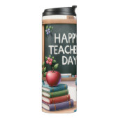 Niedlicher glücklicher Lehrertag Thermosbecher (Nach links gedreht)
