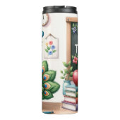 Niedlicher glücklicher Lehrertag Thermosbecher (Rückseite)