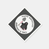 Niedlicher glücklicher Maulwurf personalisierter C Serviette (Ecke)