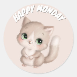 NIEDLICHER glücklicher MONTAG Runder Aufkleber