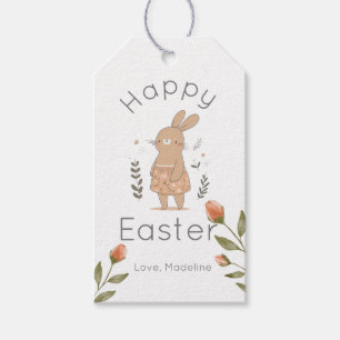 Niedlicher glücklicher Osterhase  Geschenkanhänger