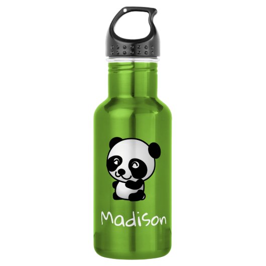 Niedlicher glücklicher Panda Personalisierter Mädc Edelstahlflasche (Vorderseite)