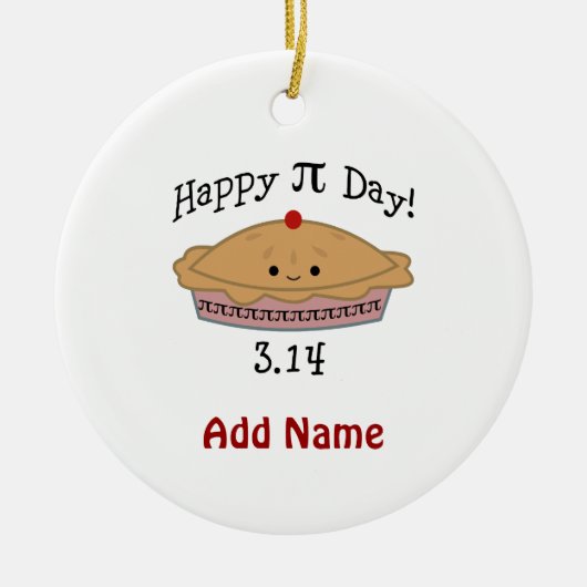 Niedlicher glücklicher Pi Day! Keramik Ornament (Vorne)