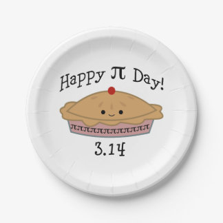 Niedlicher glücklicher Pi Day! Pappteller