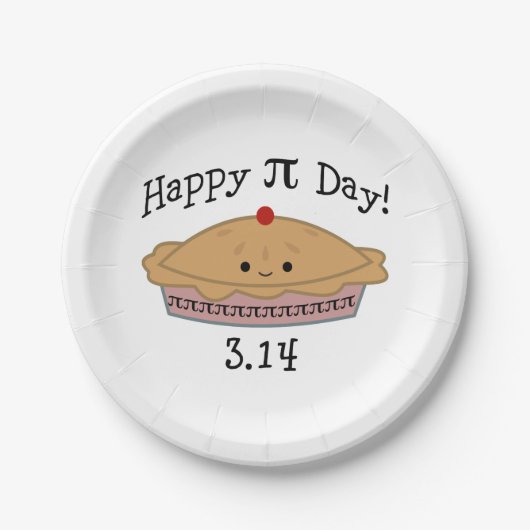 Niedlicher glücklicher Pi Day! Pappteller (Vorderseite)