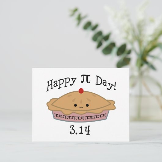 Niedlicher glücklicher Pi Day! Postkarte (Stehend Vorderseite)