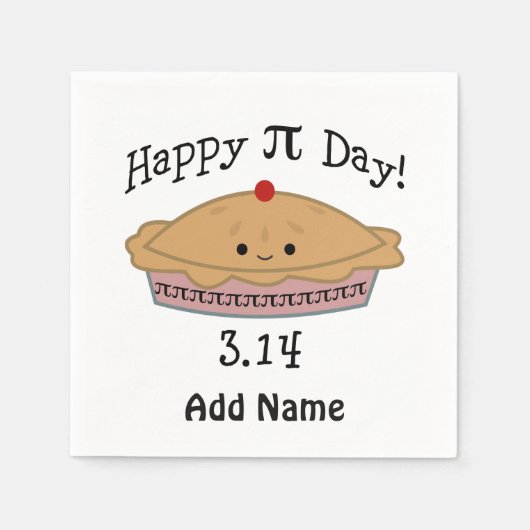 Niedlicher glücklicher Pi Day! Serviette (Vorderseite)