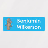 Niedlicher glücklicher Plättchen Cartoon personali Etiketten (Design 2)