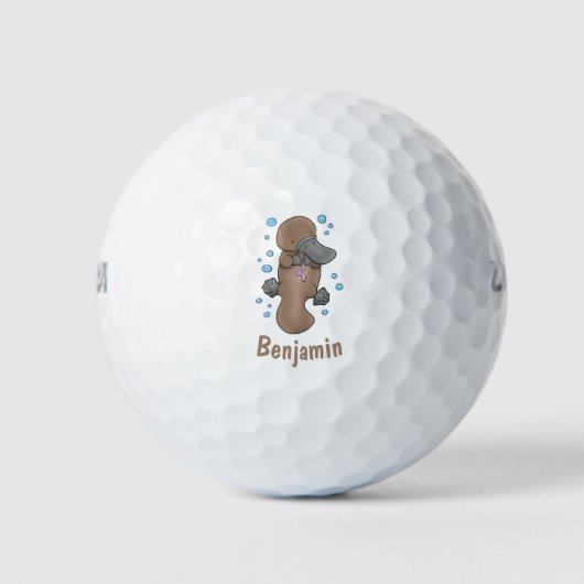 Niedlicher glücklicher Plättchen Cartoon personali Golfball (Vorderseite)